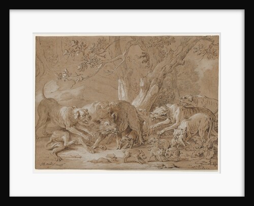 Wild Sow and Her Young Attacked by Dogs, 1748 by Jean-Baptiste Oudry