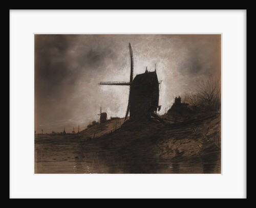 Windmills in a Landscape by Eugene Deshayes