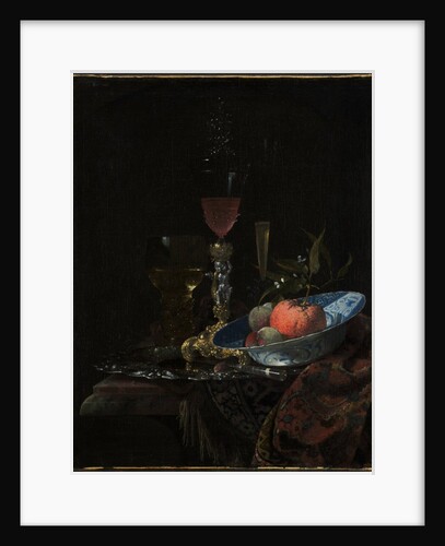 Wineglass and a Bowl of Fruit, 1663 by Willem Kalf