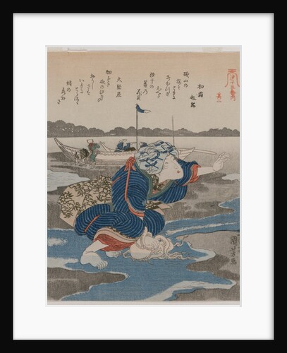 Woman with an Octopus; from the series Five Pictures of Low Tide, late 1820s by Utagawa Kuniyoshi