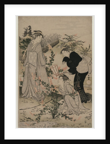 Women Cutting Branches of Bush Clover; The Noji Tama River in Omi Province …, late 1780s by Kubo Shunman