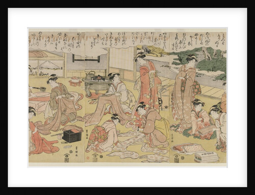 Women Making Clothing, early 1790s by Utagawa Toyokuni