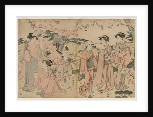 Women Viewing Cherry Blossoms at Asukayama, 1780s by Katsukawa Shuncho