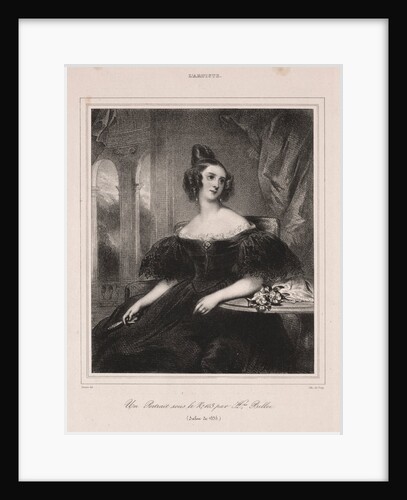 Young Woman with a Fan Seated at a Table, 1835 by Achille Devéria