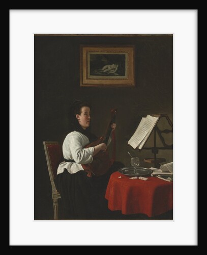 Young Woman with a Mandolin, Portrait of Louison Köhler, c. 1873-1874 by François Bonvin