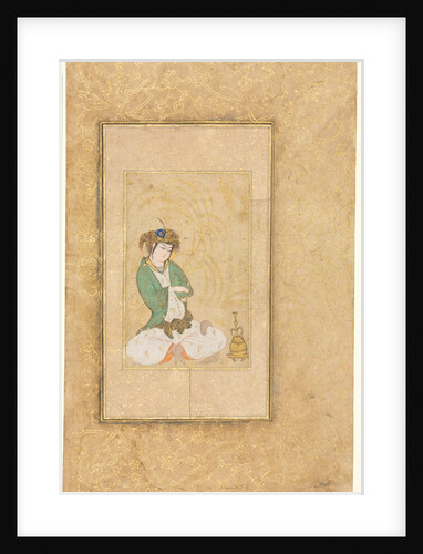 Youth Seated by a Willow; Single Page Illustration, c. 1600-1650 by Muhammad Yusuf (style of)