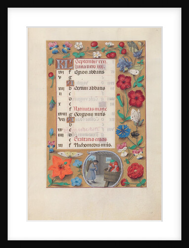 Hours of Queen Isabella the Catholic, Queen of Spain: Fol. 10r, September, c. 1500 by Master of the First Prayerbook of Maximillian