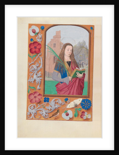 Hours of Queen Isabella the Catholic, Queen of Spain: Fol. 191v, St. Barbara, c. 1500 by Master of the First Prayerbook of Maximillian