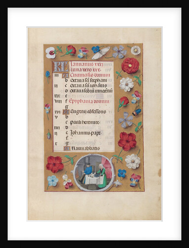 Hours of Queen Isabella the Catholic, Queen of Spain: Fol. 2r, January - Feast, c. 1500 by Master of the First Prayerbook of Maximillian