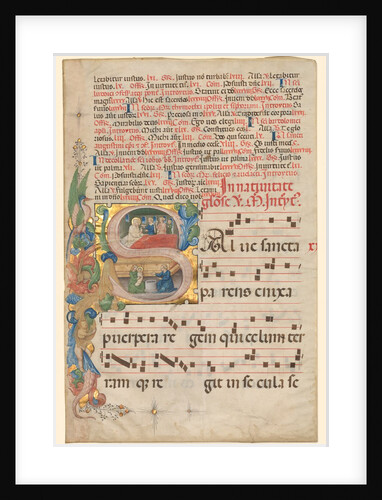 Leaf from a Gradual: Historiated Initial S[alve Sancta Parens]…, c. 1420-1450 by Unknown