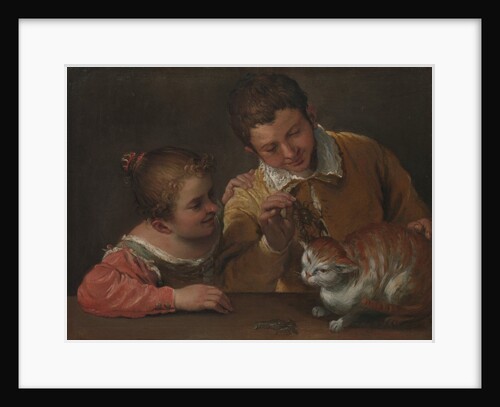 Two Children Teasing a Cat by Annibale Carracci