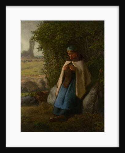Shepherdess Seated on a Rock, 1856 by Jean Francois Millet
