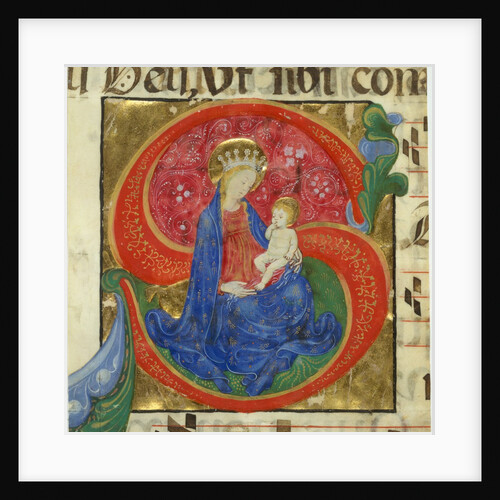 Manuscript Illumination with the Virgin and Child in an Initial S…, mid-15th century by Master of the Franciscan Breviary
