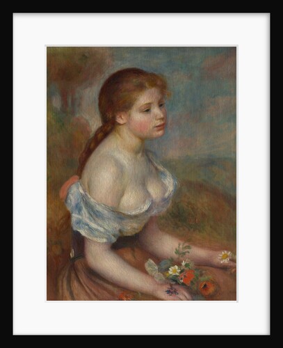 A Young Girl with Daisies, 1889 by Pierre-Auguste Renoir