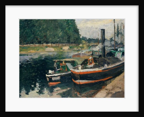 Barges at Pontoise, 1876 by Camille Pissarro