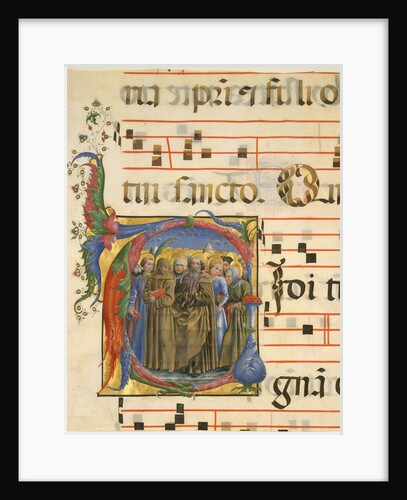 Manuscript Illumination with All Saints in an Initial V, from an Antiphonary, 1450-60 by Cosmè Tura
