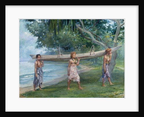 Girls Carrying a Canoe, Vaiala in Samoa, 1891 by John La Farge