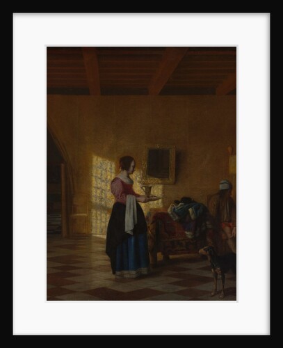 Woman with a Water Pitcher, and a Man by a Bed, ca. 1667-70 by Pieter de Hooch