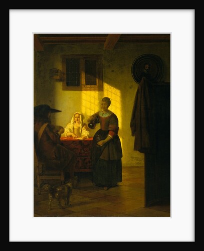 A Couple Playing Cards, with a Serving Woman, ca. 1665-75 by Pieter de Hooch