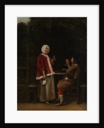 A Woman and Two Men in an Arbor, ca. 1657-58 by Pieter de Hooch