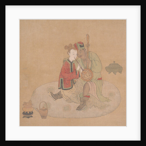 Tartar Officer with Blond Lady Playing Musical Instruments, 19th century by Unknown
