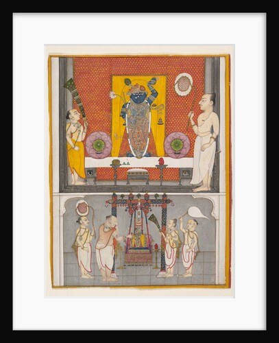 Priests before Shri Nathji, ca. 1820 by Unknown