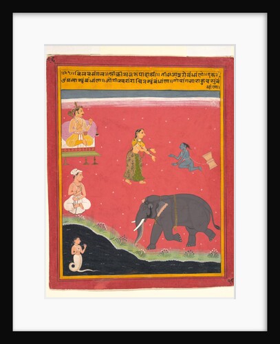 Krishna's Earthly Ties, Page from a Dispersed Bivamangalastava, 1695-1700 by Unknown
