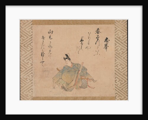 The Poet Mibu no Tadamine, from a set of album leaves…, early 17th century by Iwasa Matabei