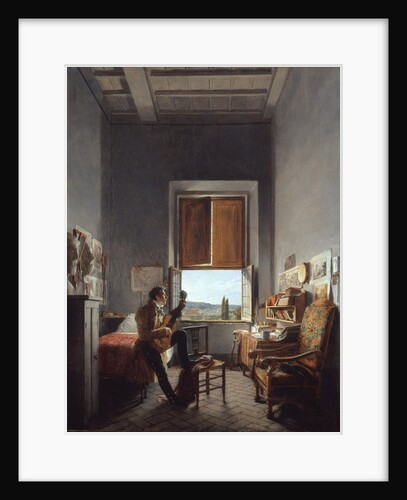 Léon Pallière in His Room at the Villa Medici, Rome, 1817 by Jean Alaux