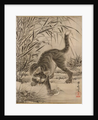 Cat Catching a Frog, ca. 1887 by Kawanabe Kyosai