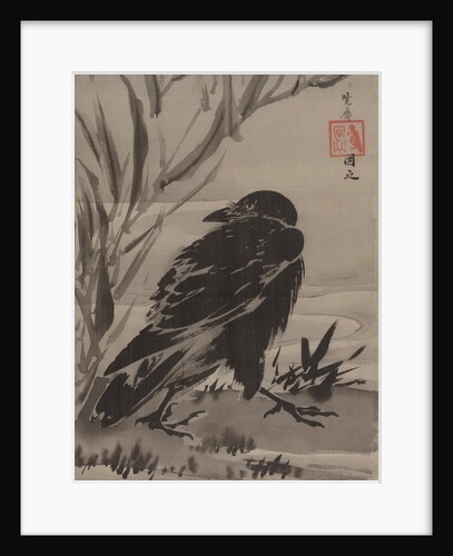 Crow and Reeds by a Stream, ca. 1887 by Kawanabe Kyosai
