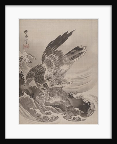 Eagle Attacking Fish, ca. 1887 by Kawanabe Kyosai