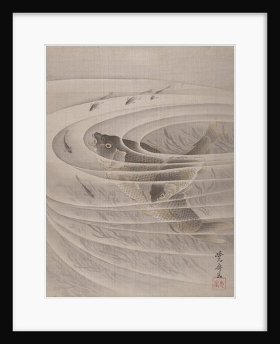 Fish in a Whirlpool, ca. 1887 by Kawanabe Kyosai