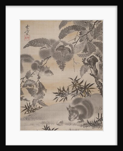 Squirrels Gathering Chestnuts, ca. 1887 by Kawanabe Kyosai