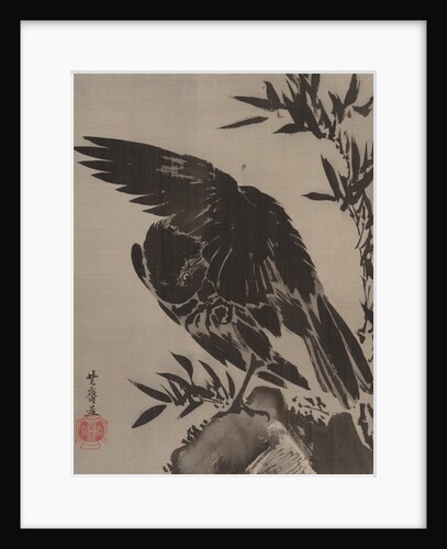 Crow on a Rock, ca. 1887 by Kawanabe Kyosai
