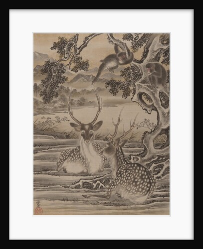 Deer and Monkeys, ca. 1887 by Kawanabe Kyosai