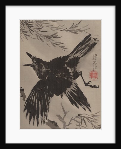 Crow and Willow Tree, November 1887 by Kawanabe Kyosai