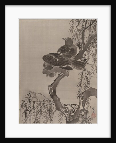 Two Birds on a Branch, ca. 1887 by Kawanabe Kyosai