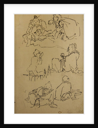 Sketches of East Asian Legendary Figures, late 19th century by Kawanabe Kyosai
