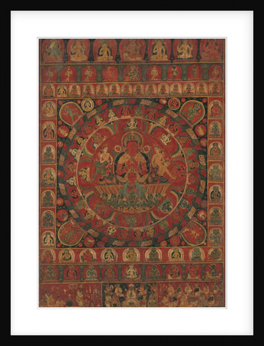 Mandala of the Sun God Surya Surrounded by Eight Planetary Deities, dated, likely 1379 by Kitaharasa