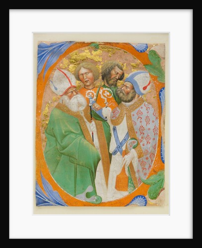 Manuscript Illumination with Four Saints in an Initial O, from a Choir Book, 1440-50 by Master of the Murano Gradual