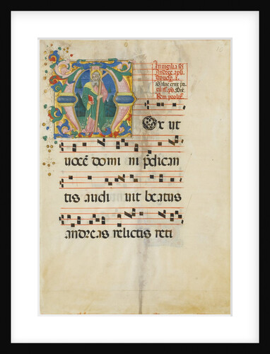 Manuscript Leaf with the Feast of Saint Andrew in an Initial M …, second half 15th century by Master of the Riccardiana Lactantius