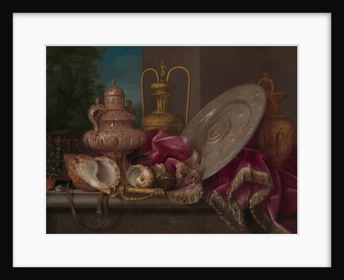 Still Life with Silver and Gold Plate, Shells, and a Sword, fourth quarter 17th century by Meiffren Conte