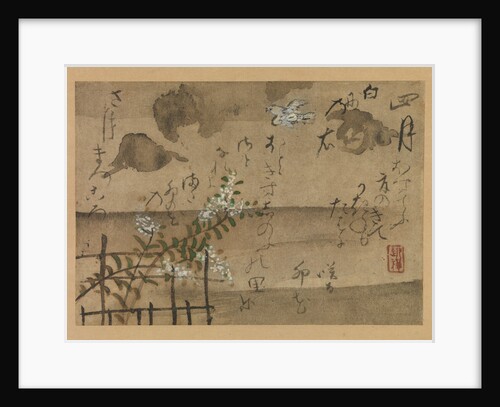 Fourth Month from Fujiwara no Teika?s 'Birds and Flowers of the Twelve Months'  , 1743 by Ogata Kenzan