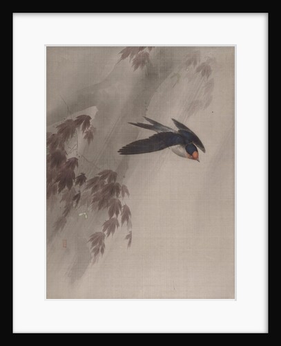 A Swallow in the Rain, ca. 1891-92 by Okada Baison