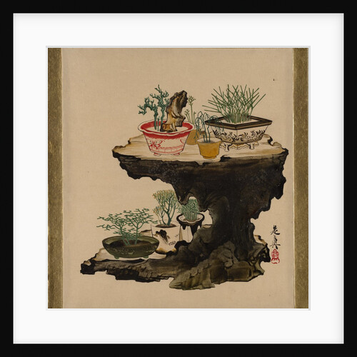 Lacquer Paintings of Various Subjects: Bonsai, 1882 by Shibata Zeshin