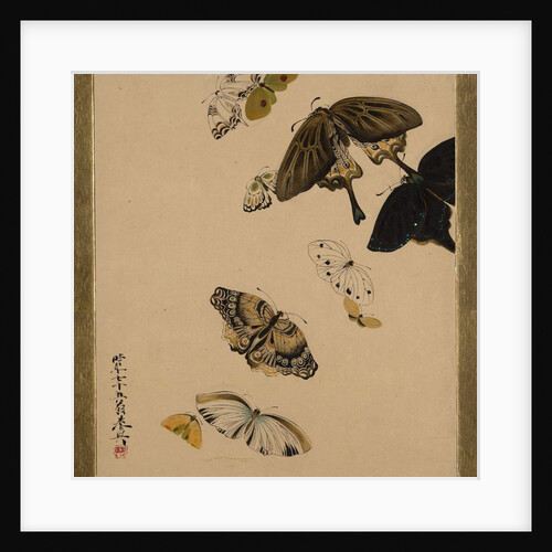 Lacquer Paintings of Various Subjects: Butterflies, dated 1881 by Shibata Zeshin