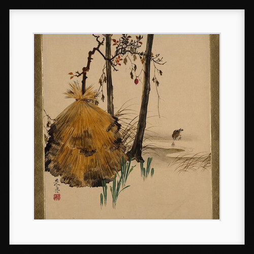 Lacquer Paintings of Various Subjects: Snow Shelter for a Tree with Sparrow, 1882 by Shibata Zeshin