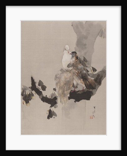Pigeons in a Tree, ca. 1887 by Watanabe Seitei