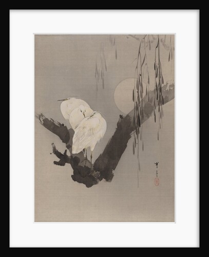 Egrets in a Tree at Night, ca. 1887 by Watanabe Seitei